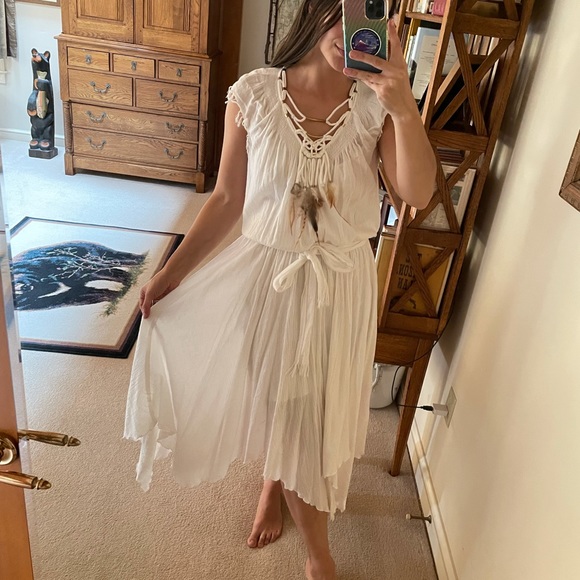 Rebecca Taylor White Macrame Feather Dress - Picture 2 of 5